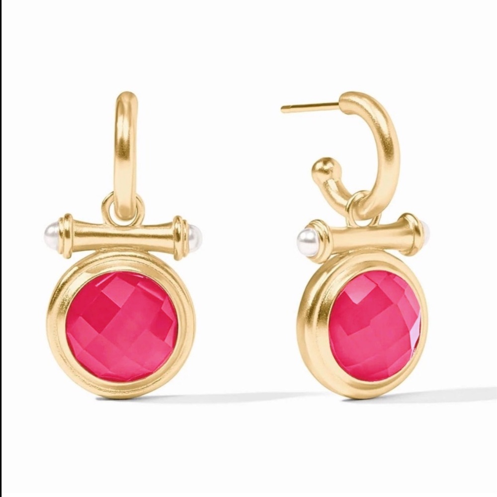 Julie Vos • Bamboo Hoop & Charm Earrings | possibly Raspberry Iridescent